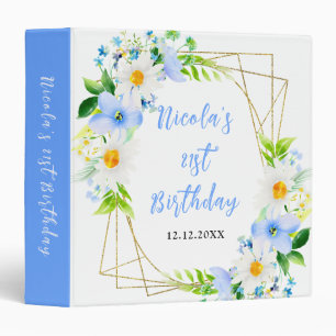 Forget-Me-Nots Daisies Birthday Party Photo Album Binder