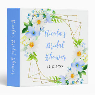 Forget-Me-Nots Daisies Bridal Shower Photo Album Binder