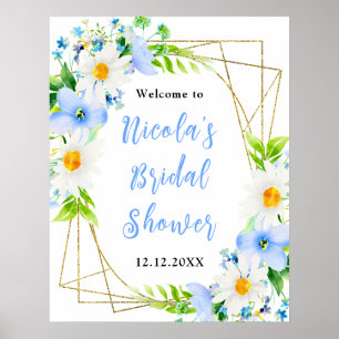 Forget-Me-Nots Daisies Bridal Shower Welcome Poster