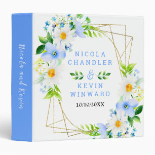 Forget-Me-Nots Daisies Floral Wedding Photo Album Binder