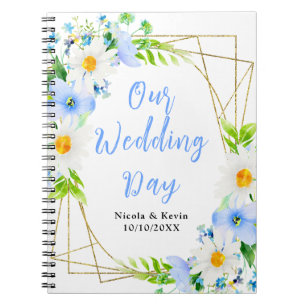 Forget-Me-Nots Daisies Floral Wedding Planner Notebook