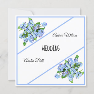 Forget-Me-Nots Elegant Blue Invitation