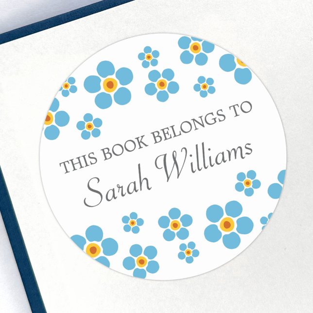 Forget me nots floral this book belongs to sticker (Creator Uploaded)