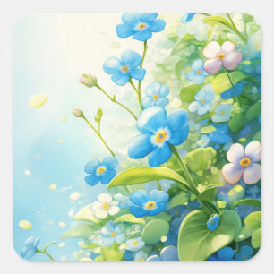 Forget-Me-Nots Garden of Memories Square Sticker