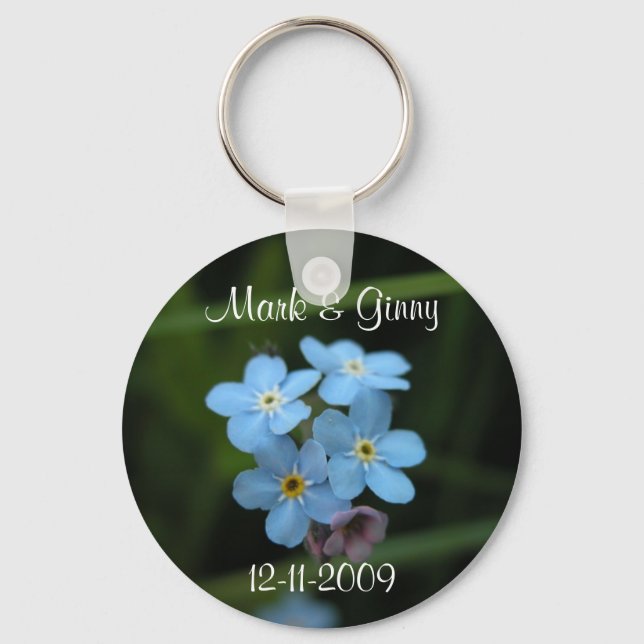 Forget Me Nots Save The Date Keychain (Front)