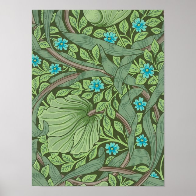 Forget-Me-Nots, Wallpaper by William Morris Poster (Front)