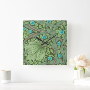 Forget-Me-Nots, Wallpaper by William Morris Square Wall Clock