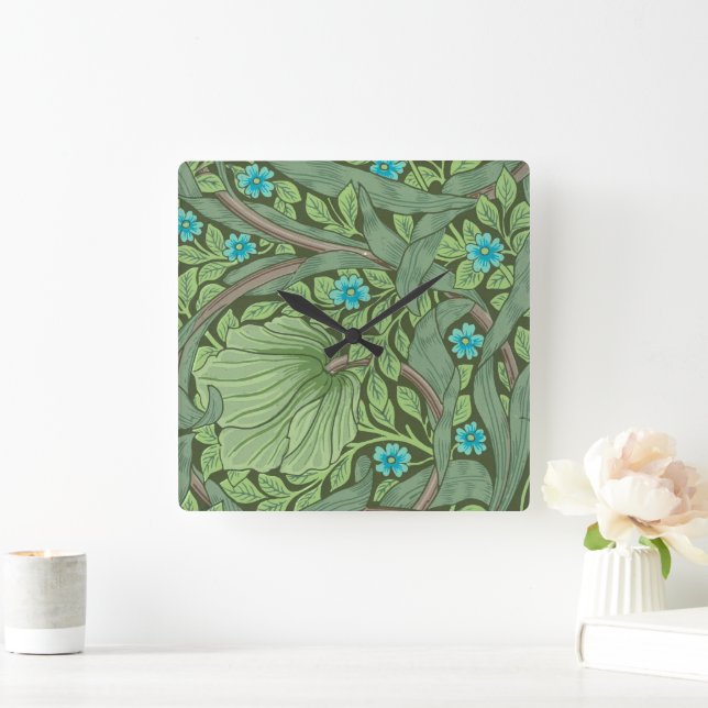 Forget-Me-Nots, Wallpaper by William Morris Square Wall Clock (Home)