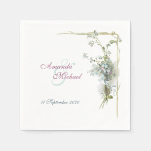 Forget me nots wedding design napkin