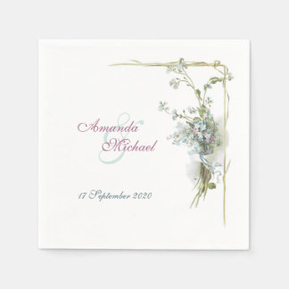 Forget me nots wedding design napkin