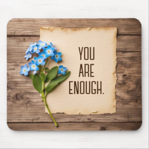Forget-Me-Nots With Quote Mouse Pad