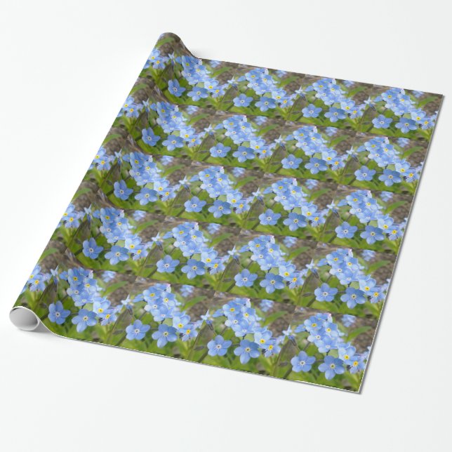 Forget Me Nots Wrapping Paper (Unrolled)