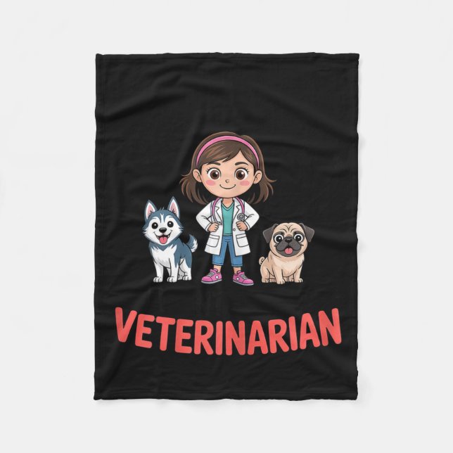 Forget Princess I Want To Be A Veterinarian Future Fleece Blanket (Front)