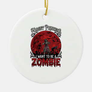 Forget Princess Zombie Blood Moon Graveyard Bats S Ceramic Ornament