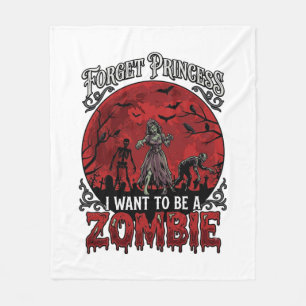 Forget Princess Zombie Blood Moon Graveyard Bats S Fleece Blanket