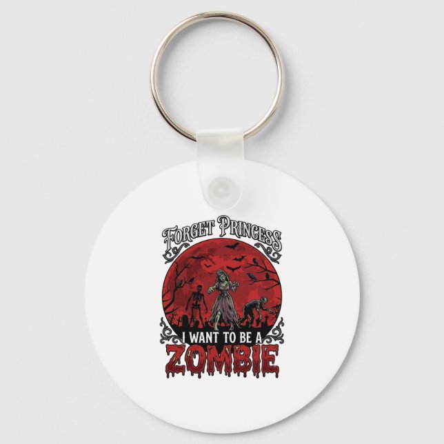 Forget Princess Zombie Blood Moon Graveyard Bats S Keychain (Front)