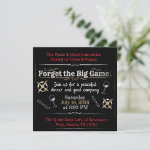 Forget The Big Game! Elegant Anti-Soccer Dinner Invitation