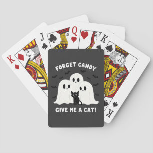 Forget The Candy Give Me A Cat Spooky Halloween  Playing Cards