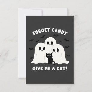 Forget The Candy Give Me A Cat Spooky Halloween RSVP Card