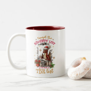 Forget The Naughty List I've Got a TBR List  Two-Tone Coffee Mug
