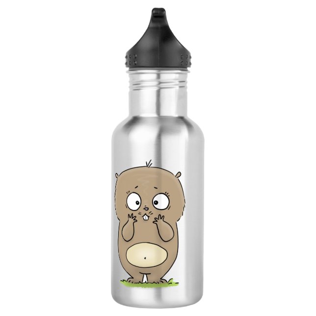Forgetful adorable chubby hamster cartoon 532 ml water bottle (Right)