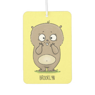 Forgetful adorable chubby hamster cartoon air freshener