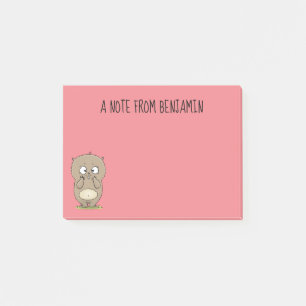 Forgetful adorable chubby hamster cartoon post-it notes