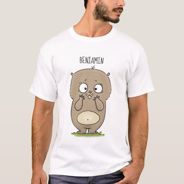 Forgetful adorable chubby hamster cartoon T-Shirt (Front)