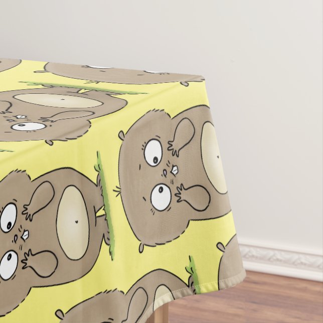 Forgetful adorable chubby hamster cartoon tablecloth (In Situ)