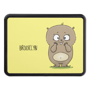 Forgetful adorable chubby hamster cartoon trailer hitch cover
