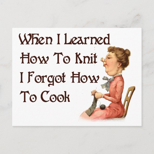 Forgetful Knitter Postcard (Front)