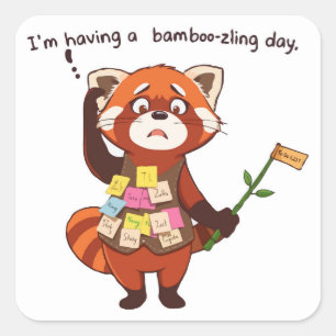 Forgetful Red Panda Sticker Cute Illustration