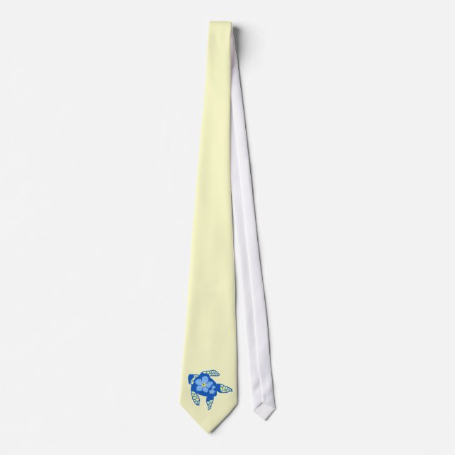 Forgetmenot flower sea turtle tie (Front)
