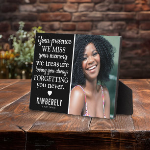 Forgetting You Never Photo Remembrance Keepsake Plaque