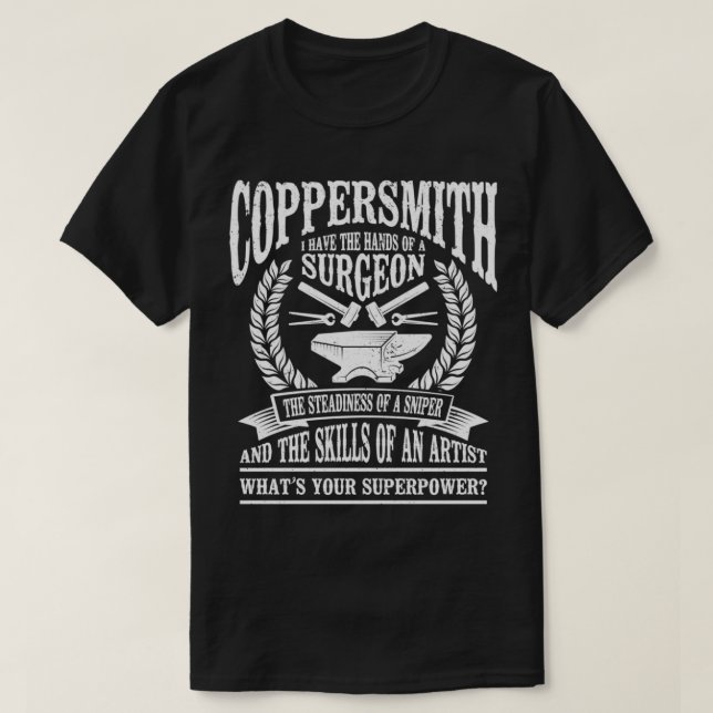 Forging Metalworking Blacksmith Coppersmith T-Shirt (Design Front)