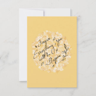 Forgive and be happy floral minimal thank you card