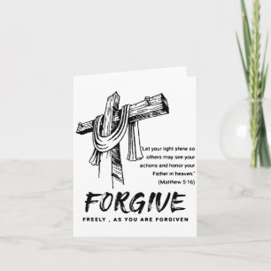 Forgive Cross Christian Faith Tee Card