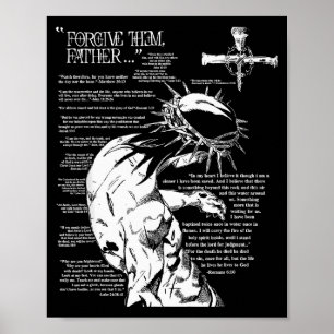 Forgive Them Father Anime Jesus Cross Tee Poster