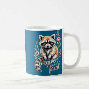 Forgiven But Still Feral Raccoon Christian Quote  Coffee Mug