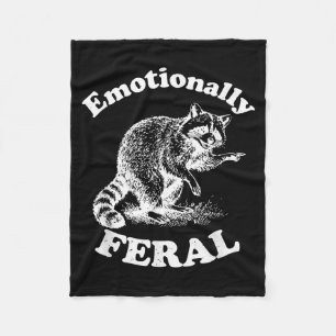 Forgiven but still feral raccoon funny quote fleece blanket