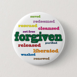 Forgiven Christian button (white)
