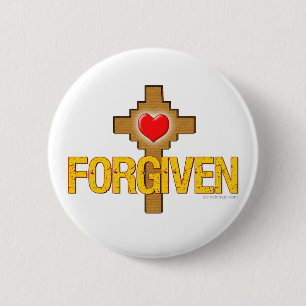 Forgiven Heart Cross 2 Inch Round Button