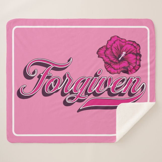 Forgiven Hibiscus Sherpa Blanket (Front (Horizontal))
