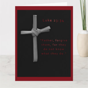 Forgiveness Scripture Red Black Elegant Easter Card