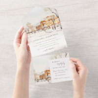 Forgo North Dakota City Scape Watercolor Wedding