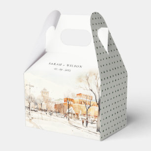 Forgo North Dakota City Scape Watercolor Wedding Favor Box