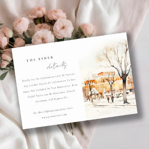 Forgo North Dakota City Scape Wedding Detail Enclosure Card