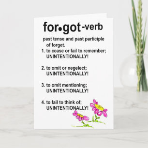 FORGOT-FORGIVE CARD