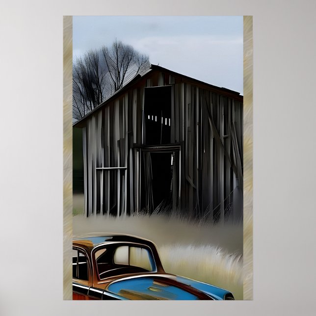 Forgotten AI Digital Fantasy Art Print Rustic Shed (Front)