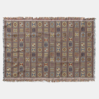 Forgotten Code Tapestry: Archaic Etruscan Symbols Throw Blanket